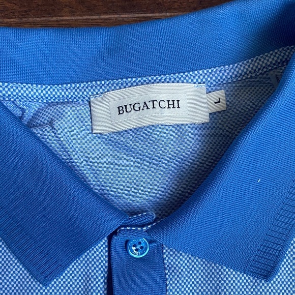 Bugatchi Sky Blue Polo with Royal Blue Details - Picture 2 of 10